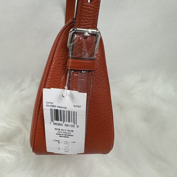 Coach Kailey Shoulder/Crossbody Bag In Leather/Silver/Deep Orange CY707 NWT - Picture 4 of 8